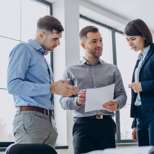 Group of business people working in office